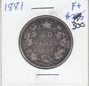 1881 Canada Fifty Cents -  50 Cents Silver Coin   C5 - Imagen 1 de 3