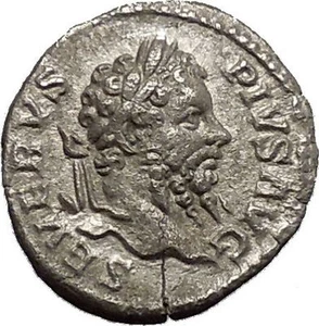 SEPTIMIO SEVERUS Moneda Romana Antigua de Plata Salus Asclepio hija i53153 - Imagen 1 de 3