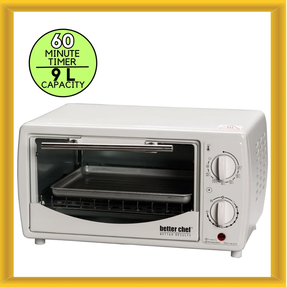 Horno tostador Better Chef 9L asador con estante deslizable y bandeja para hornear en blanco Foto 1 de 1