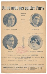 On ne peut pas quitter Paris de Carmen VILDEZ CHARCO NOVIL & Berthe DELNY 1923 - Picture 1 of 2