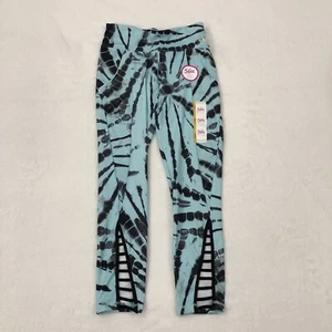 Justice Tech Pocket Turquoise Blue Gray Tie Dye Legging Yoga Pants Youth Girls L - Picture 1 of 7