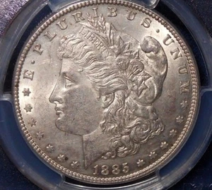 1885 $1 Morgan Silver Dollar PCGS Genuine AU VAM 22 DASH ~HIT LIST~ - Picture 1 of 10