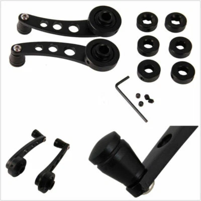 Bobinadora de vidrio para ventana/puerta de camioneta de automóvil SUV manielas de aluminio manijas perillas universales Foto 1 de 2