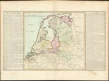 1767 Holland antique map by Clouet ~ 22.7" x 16.8" - hand color
