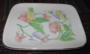 VINTAGE BEN RICKERT 6" FLORAL SOAP SALTS FINE CHINA PIN TRAY, MADE IN JAPAN, GUC - Picture 1 of 8