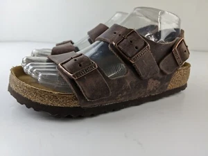 Birkenstock Milano sandalo donna 36 US 5,5 pelle marrone scarpa fibbia slingback - Foto 1 di 16