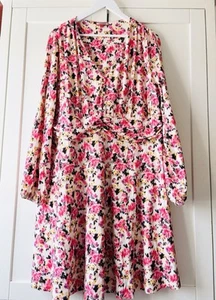 Joe Browns pink Summer Holiday Dress Floral Print Boho Styling Size 22 - Picture 1 of 11