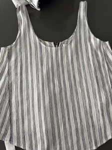 NEW Rag And Bone Valley Tank White And Black Top Sz M Exposed Zip Back Guaze - Picture 1 of 8