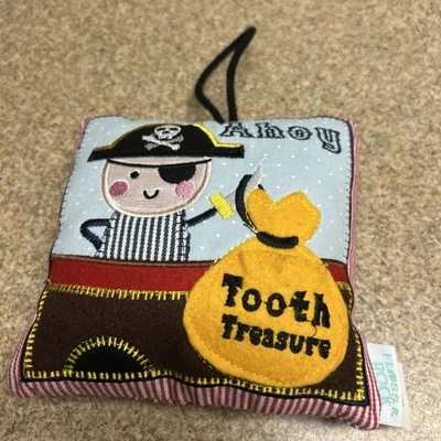 Almohada de perilla de puerta de bolsillo con diente de hada de hilo dental y roca, dorada, pirata Foto 1 de 4