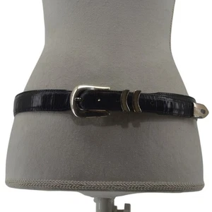 Schwarzer Leder Herren Gürtel Klassisch Freizeit Metallspitze Größe 36 - Bild 1 von 10