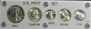 1943 D MINT SET-CHOICE/GEM/BU FSB Mercury 5 Step Nickel WHITE CAPITAL HOLDER - Picture 1 of 14