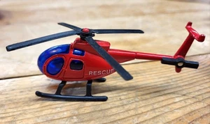 Vintage Diecast Red 1:64 Rescue Helicopter/Chopper, Spinning Rotor Blades - Picture 1 of 3