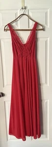 Vintage Olga Full Sweep Nightgown Negligee Red Style 9687 Size Large USA - Picture 1 of 10