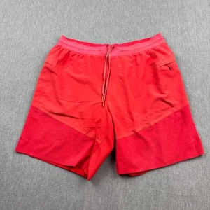 Lululemon Shorts Mens Large Red Stretch Train To Beach 8" Mesh Lined Athletic - Picture 1 of 14
