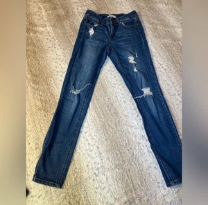 Refuge Skinny Jeans Womens Size 2 Blue Denim Stretch Distressed Dark Wash - Picture 1 of 8