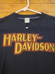 Vintage 80's Harley Davidson Logo T-shirt Large Hog Chopper Single Stitch - Picture 1 of 8