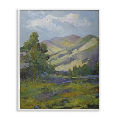 Arte de pared giclee enmarcado blanco Spring Day Mountain diseño por Alexi Fine, 24 x 30 Foto 1 de 4