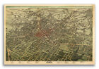 Carte historique panoramique de la ville d'Atlanta Géorgie 1892 - 20x30