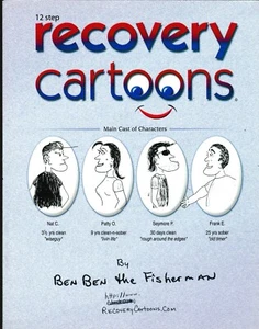 Recovery Cartoons Anonymous Alcoholics Narcotics Humor N.A., A.A. signed Rare - Picture 1 of 12
