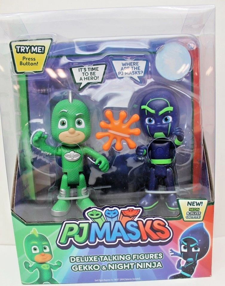 PJ Masks Gekko & Night Ninja Deluxe Talking Action Figure 2-pack 6" Disney