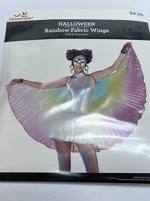 Adulto Talla Única Halloween ARCO IRIS ALAS DE ÁNGEL Mujer’s Disfraz Fiesta Conjunto Foto 1 de 3