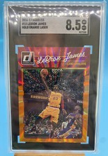 2016-17 Donruss #15 LeBron James Holo Orange Laser w/Kobe - Short Print- SGC 8.5