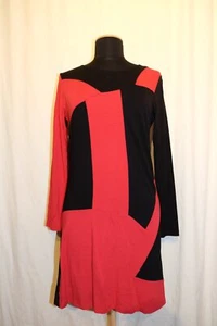 Elegante vestido corto expuesto jersey vestido negro/rojo 38 EXCELENTE - Imagen 1 de 3