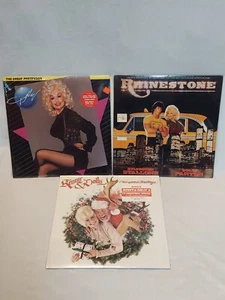 Lot Of 3 SEALED Dolly Parton Records - Christmas - Rhinestone - Great Pretender - Picture 1 of 9