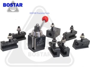 BOSTAR AXA 250-111 Wedge Type Tool Post, Tool Holder Set for Lathe 6-12" 8PC Set - Picture 1 of 8