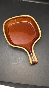 Vintage Hull Pottery Brown Drip Glaze 8" Square Serving Tray Handled Skillet - Picture 1 of 7