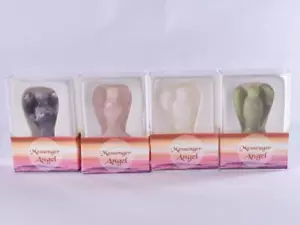 Estatuillas de ángeles de cristal ángel mensajero piedras preciosas ángeles en caja 1x 40 mm vendedor del Reino Unido - Imagen 1 de 9