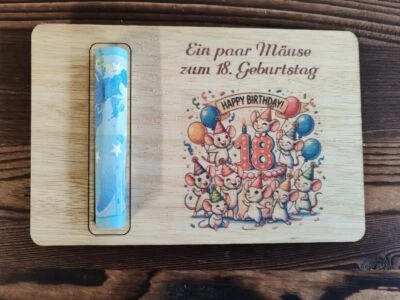 Geldgeschenk 18. Geburtstag Geld zum  18. Geburtstag Geldpräsent personalisiert - Bild 1 von 4