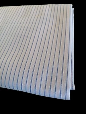 EGYPTIAN COTTON Pinstripe Fabric Pink w/ Blue Luxurious 2.5 yd x 36" W Estate - Image 1 of 4