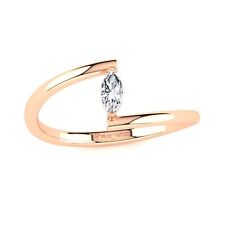 14KT Rose Gold 0.16 CT Lab-Grown Diamond Engagement Marquise Ring for Women