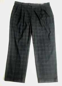 Lois Raphael Men's Dress Pants Size 40 x 30 Tailored Gray Cuffed Viscose Polyest - Picture 1 of 14