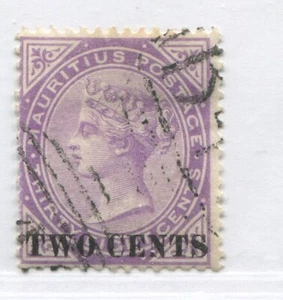 Mauritius QV 1891 overprinted TWO CENTS used - Foto 1 di 1