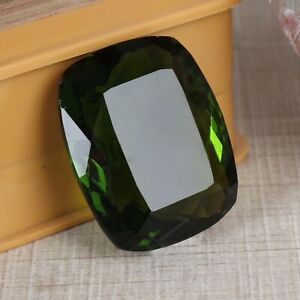A+ Green Amethyst Faceted Cushion Cut 94.30 Ct Loose Gemstone for Ring & Pendant
