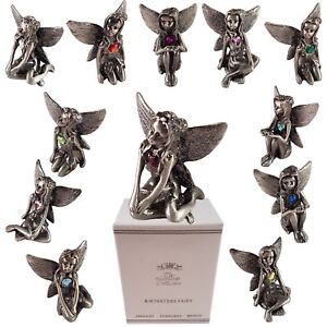 Pewter Fairy Birthstone Collectables Fairies Gemstone Home Ornament Gift Boxed