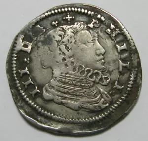 ZALDI2010 - FELIPE III , 4 TARI DE 1609 , SICILIA . 10,42 gramos/28,5 mm - Photo 1 sur 2