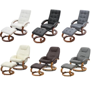 Adjustable Swivel Chair Recliner Armchair Home Lounge Sofa Chair With Footstool - Picture 1 of 36