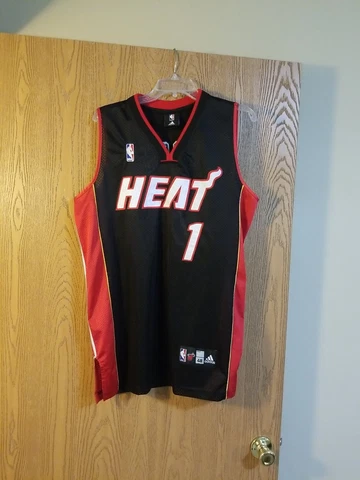 Chris Bosh #1 Miami Heat #1 Sewn Adidas Jersey Size 48 EUC Cover
