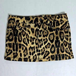 Tripp NYC Skirt Mini Y2K Punk Goth Womens Small Stretch Skull Animal Print Brown - Bild 1 von 22