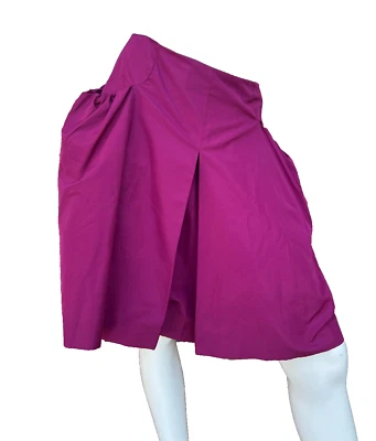 Miu Miu A-Line Skirt Reddish-Purple Acetate Blend Gather Hip Pockets SZ 38/M - Image 1 of 4
