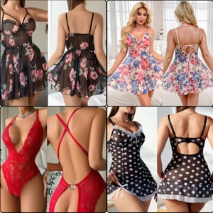 Womens Sexy-Lingerie Babydoll Lace Sleepwear Underwear Dress See-Thru Dress Gift - Picture 1 of 43