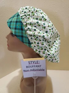 Clovers and Hats St. Patrick's Women's Bouffant Surgical Scrub Hat/Cap Handmade - Picture 1 of 5