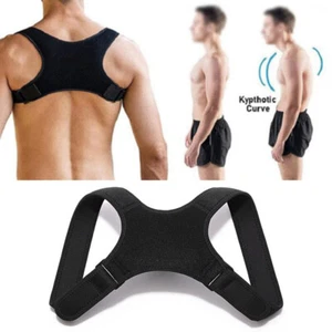 Men/Women Posture Back Lumbar Waist Support Corrector Brace Shoulder Belt Girdle - Picture 1 of 12