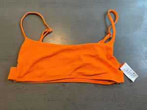 NUEVO Traje de baño naranja acanalado L SPACE bikini top talla D copa - Imagen 1 de 2