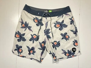 QUIKSILVER Brown/Blue HIGHLINE FLORAL BOARD SHORTS Summer Beach Surf Men's 36 - Picture 1 of 9