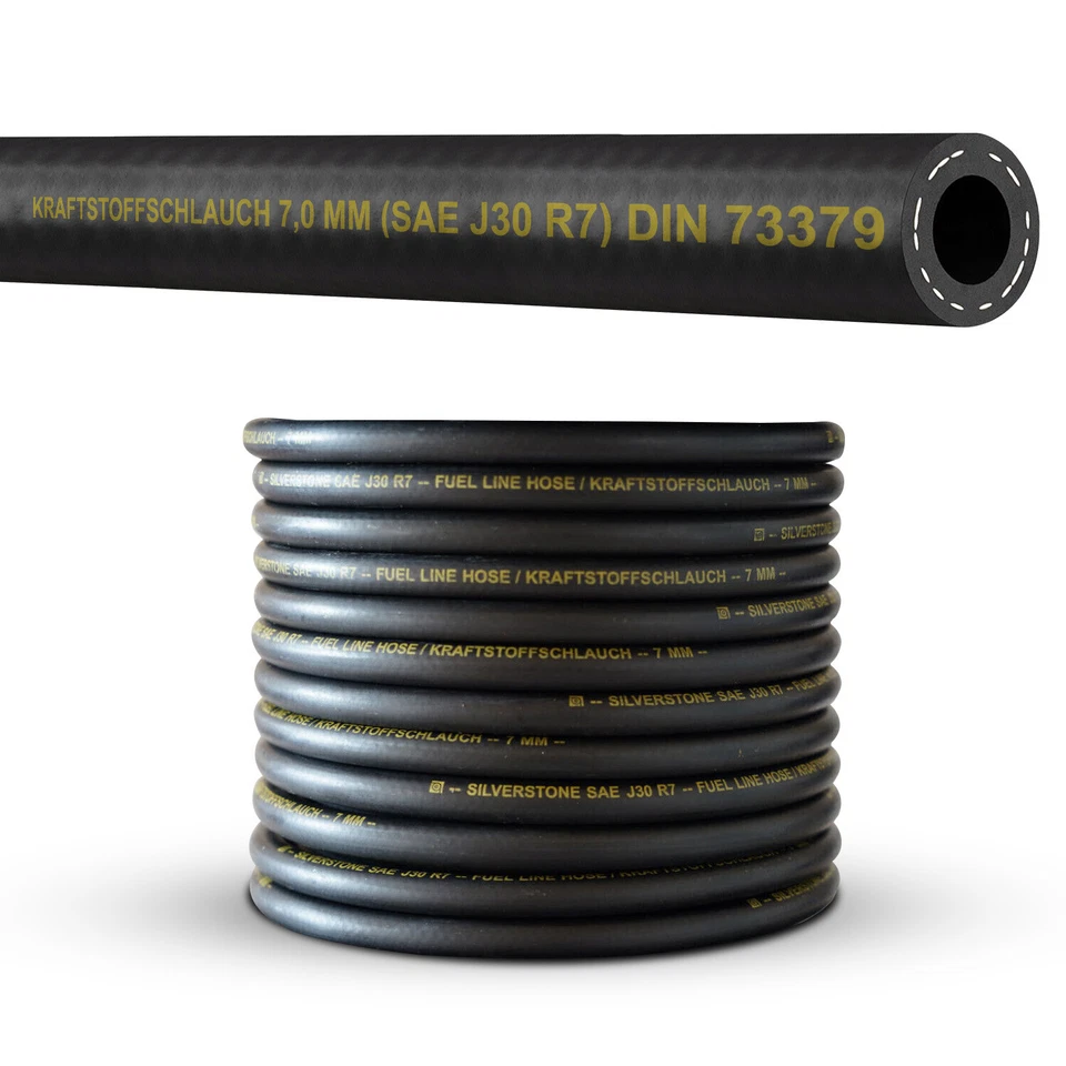 1 Meter 7,0 mm BENZINSCHLAUCH KRAFTSTOFFSCHLAUCH DIESELSCHLAUCH ( DIN 73379 ) - Bild 1 von 1