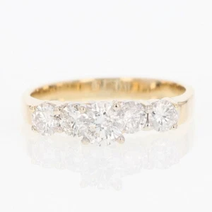 1.38ctw Diamond Solitaire with Accents Engagement Ring 14k Yellow Gold Size 9 - Picture 1 of 8
